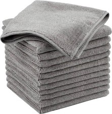 Microfiber Cleaning Cloth Grey 12 Pack Premium Microfiber Towels for Cars, Li...