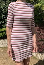 Italian Stretchy Striped Bodycon Mini Dress