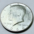 1964 Kennedy Half Dollar - 90% Silver • Circulated US Coin #6485