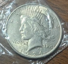 1924 Peace Dollar silver