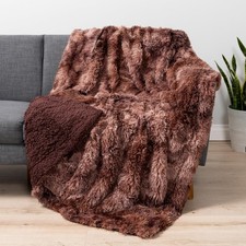 PAVILIA Brown Fluffy Throw Blanket for Couch, Fuzzy for Women Men, Furry Plus...