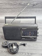 Sony ICF-790L Portable Radio Black 3 Band FM MW LW Mains Cable Tested & Working