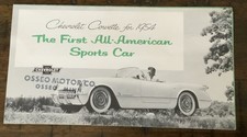 Vintage Original 1954 Chevrolet Corvette Foldout Sales Brochure - Green