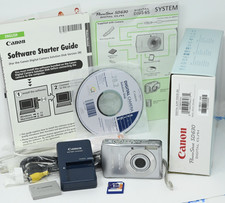 CANON Power Shot SD630 Digital ELPH Camera 6MP Silver PC1147 1GB SD BATT Charger