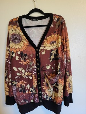 lily by firmiana pefect fall cardigan button pockets rust size 3xl