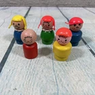 Lot of 5 Vintage Fisher Price Little People Wooden Figures / LP-2