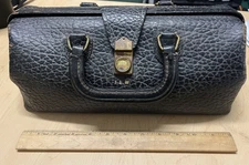Lilly Vintage Black Pebbled Leather Medical Bag