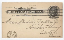 1900 New York City postal card to Canada Barry machine cancel [SR.728]