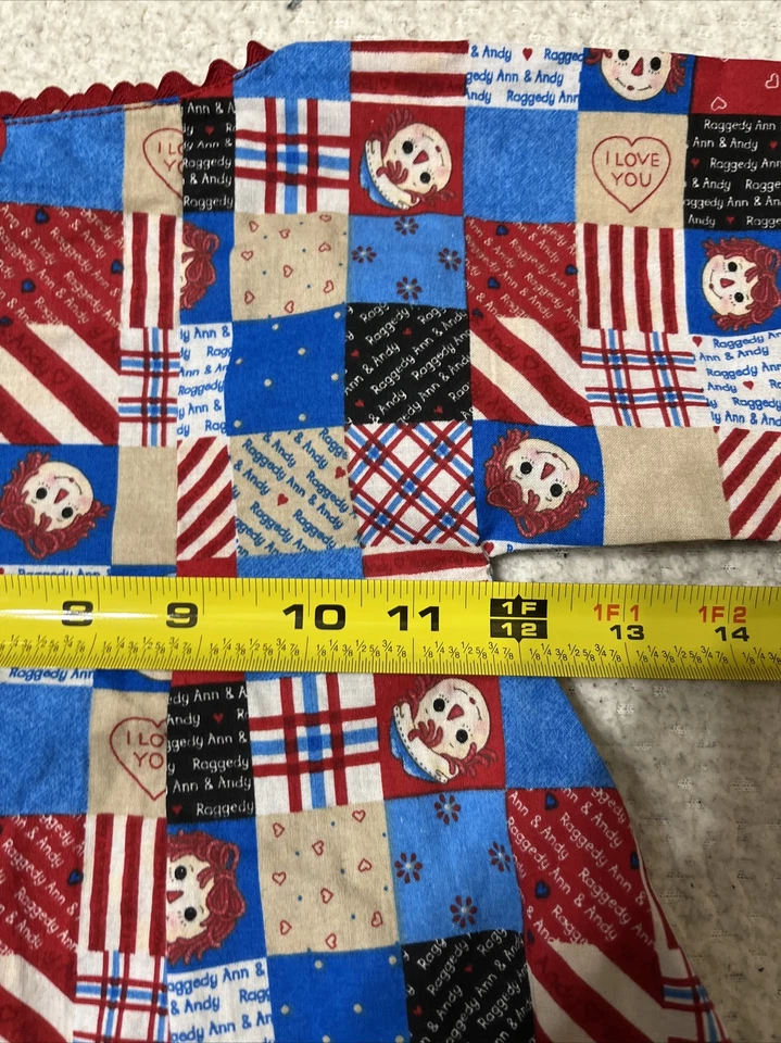 Vestido camisero manga larga Raggedy Ann and Andy de los años 80 hecho a mano nuevo sin etiquetas 2-3T. Foto 3 de 4