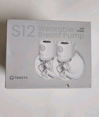 TSRETE S12 White Lightweight Double Wearable Electric Breast Pump 2 Pack