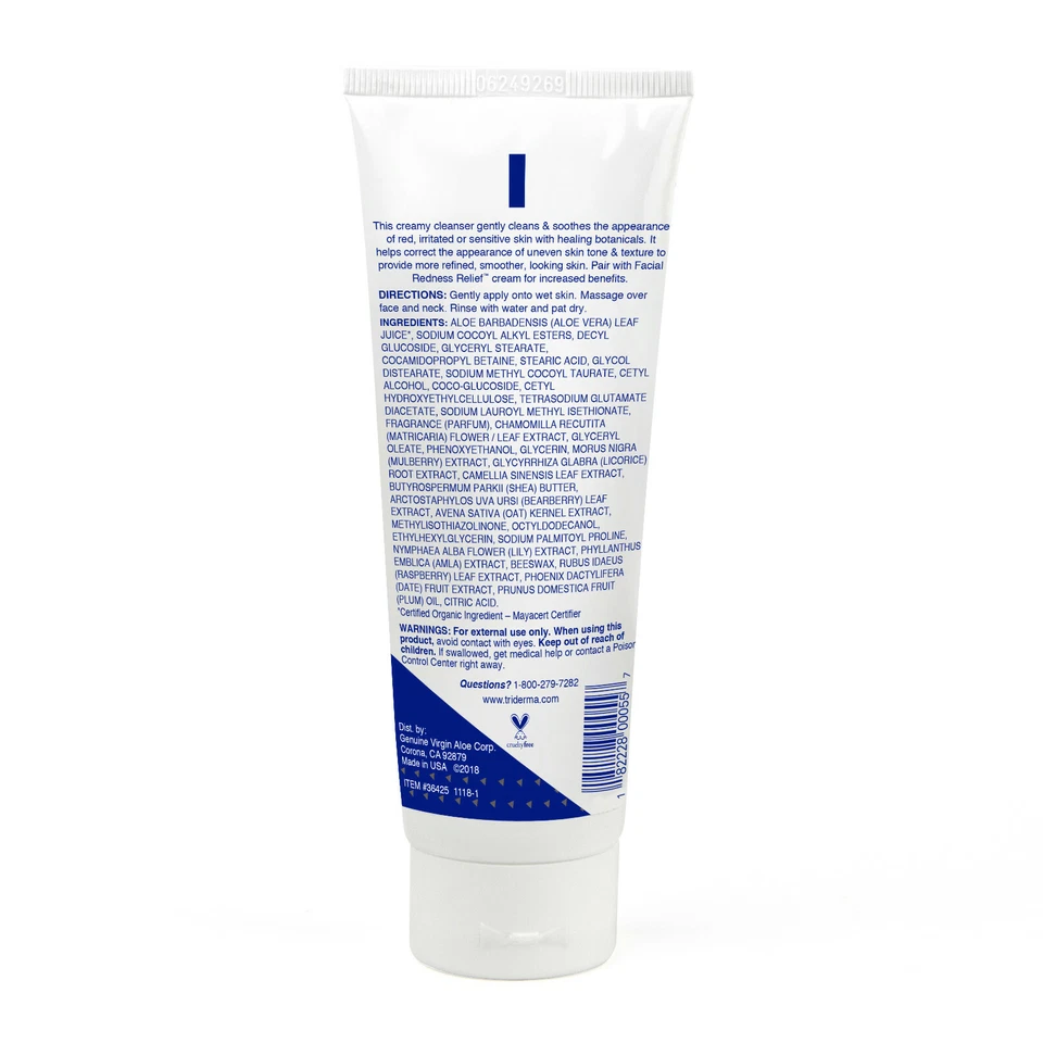 TriDerma Limpiador Facial Enrojecimiento Jabón Facial, Suave para Piel Roja y Sensible 4.2oz Foto 2 de 4