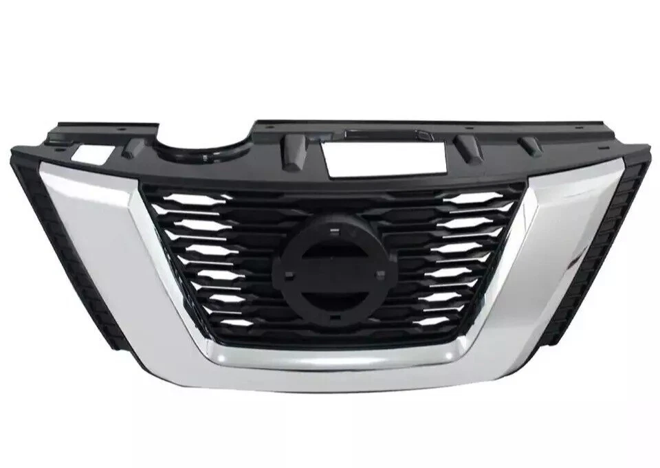 New Front Grille With Emblem Chrome & Black For 2017-2018 Nissan Rogue NI1200281 - Imagem 2 de 4