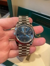 ROLEX 18K WHITE GOLD PRESIDENT DAY DATE 40 228239 C. 2025 Blue Roman Dial 40mm 6