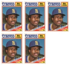 (5) 1988 Topps Revco League Leaders Baseball #19 Harold Reynolds Lot Mariners