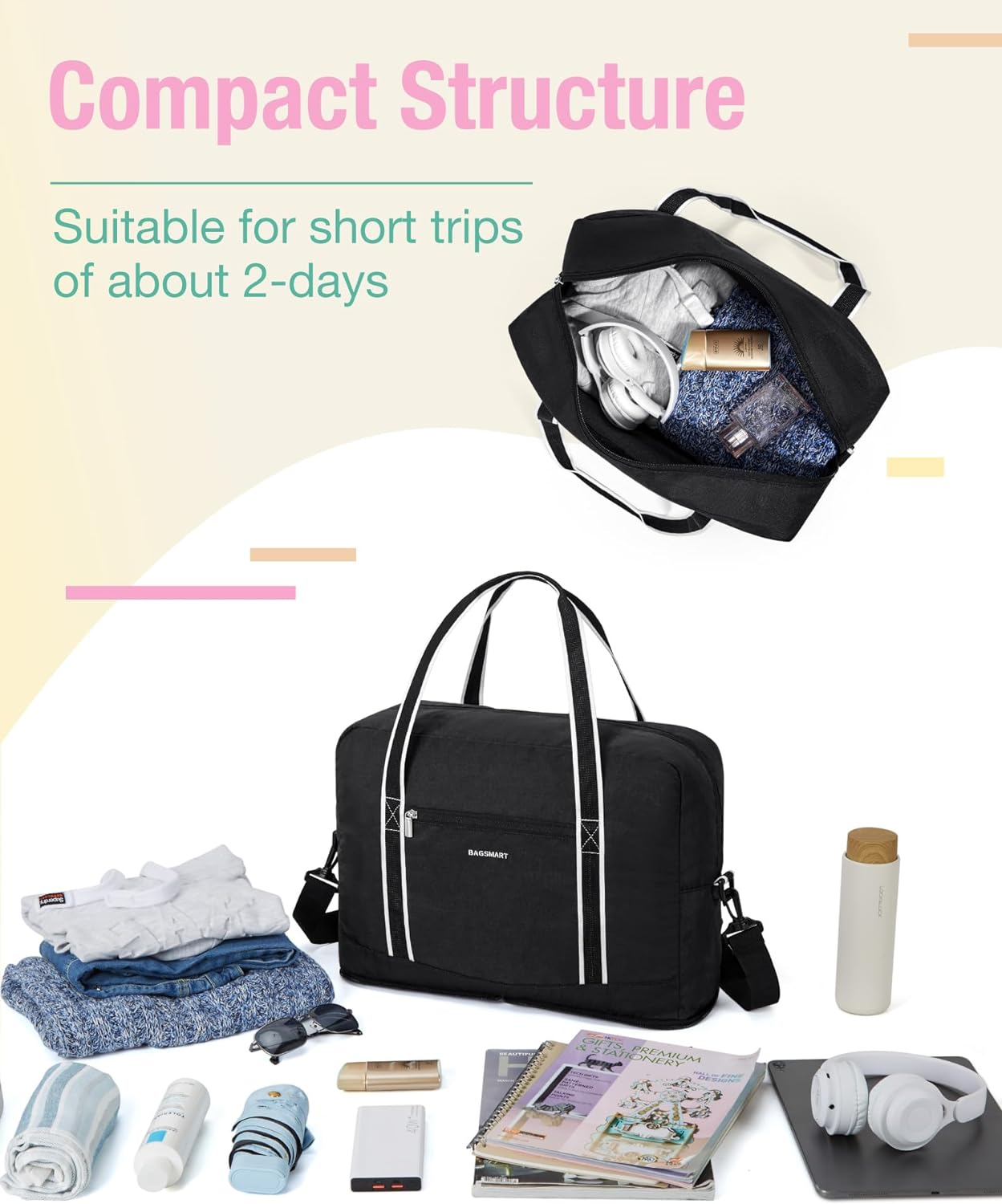 For Spirit Airlines Personal Item Bag 18X14X8 Foldable Travel Duffel