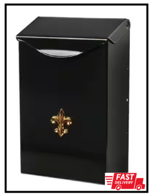 Architectural Mailboxes Wall Mount – Small Black Steel – Classic City Style