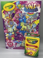 Crayola Uni-Creatures 64 Page Coloring Book  24 Count Crayons 1847
