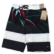 Vans Boys Era Boardshorts 18" Black Open Shade Floral Kids Size 26/12 NWT