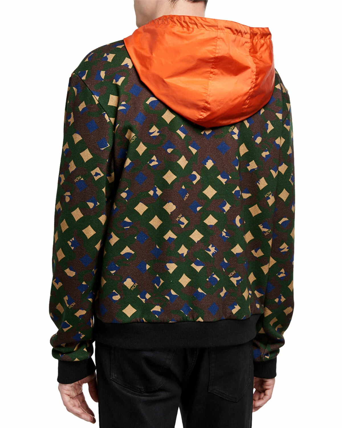 MONCLER Felpa con cappuccio in nylon rimovibile da uomo verde giungla $625 MCM MHA9AMM14G6