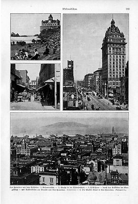 Zum Erdbeben in San Francisco Chinesenstadt Cliff- Haus Die Market Street v.1906