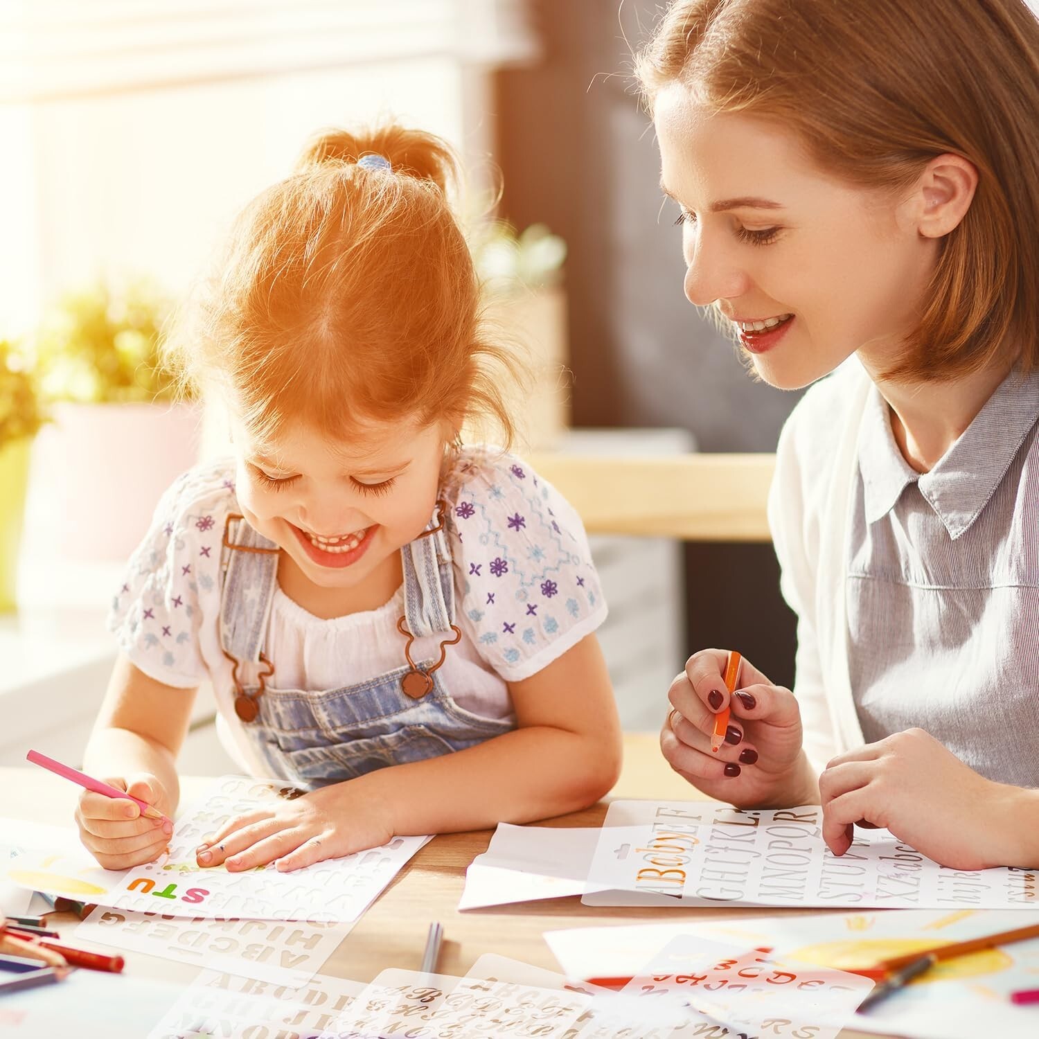 6 Pcs Alphabet Letters Numbers Stencils  for Painting Drawing Scrapbooking Cards