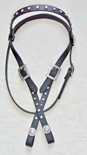 Headstall Bridle Bling CLEAR Rhinestones Beta Biothane Black Barrel Race Rodeo
