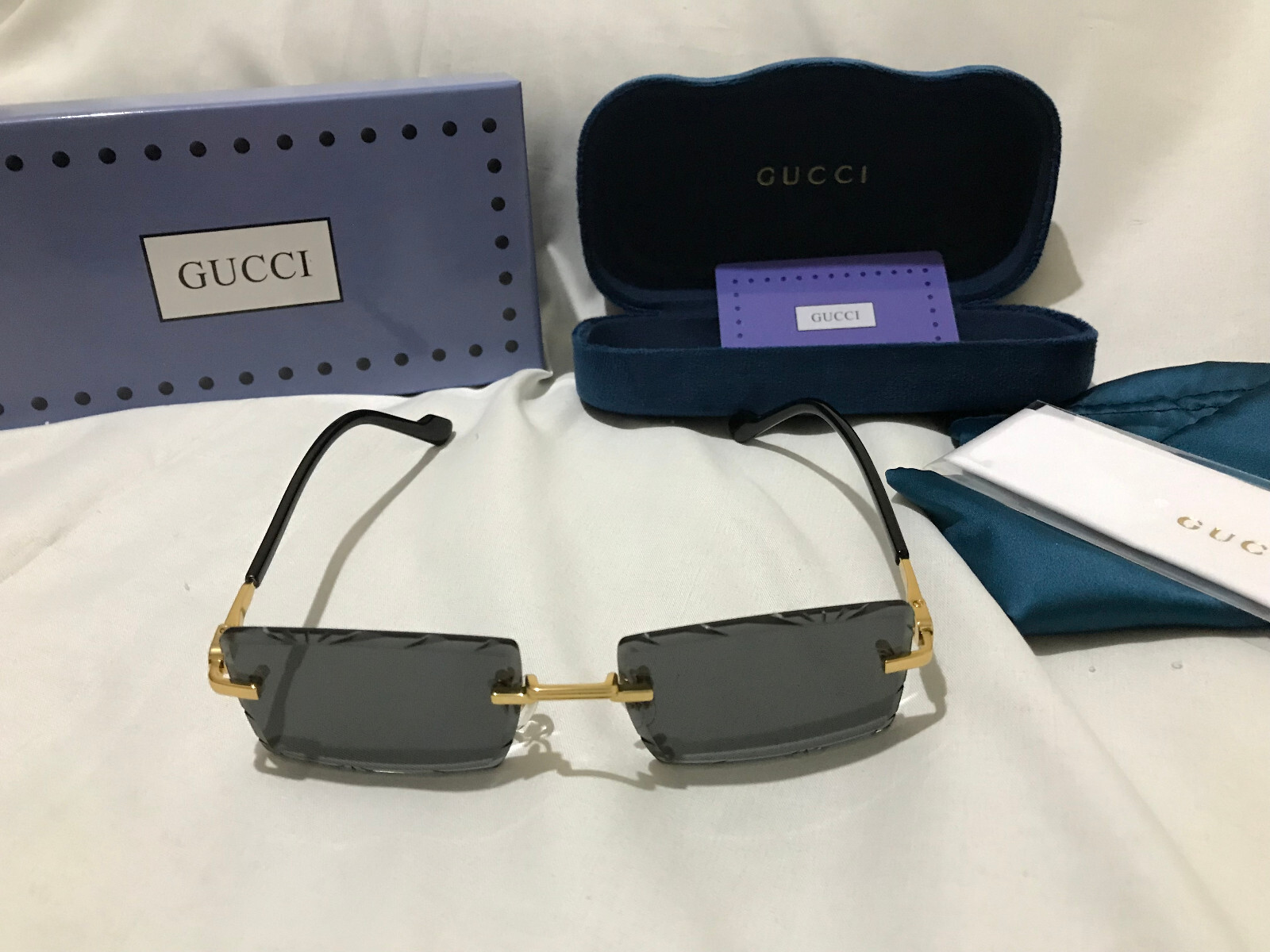 NEW Unisex Gucci GG1609  001FB Black frame 57-18-142  Sunglasses thumbnail 9