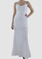 B Darlin Women's Junior's White Shirred Gown Dress Size 1/2