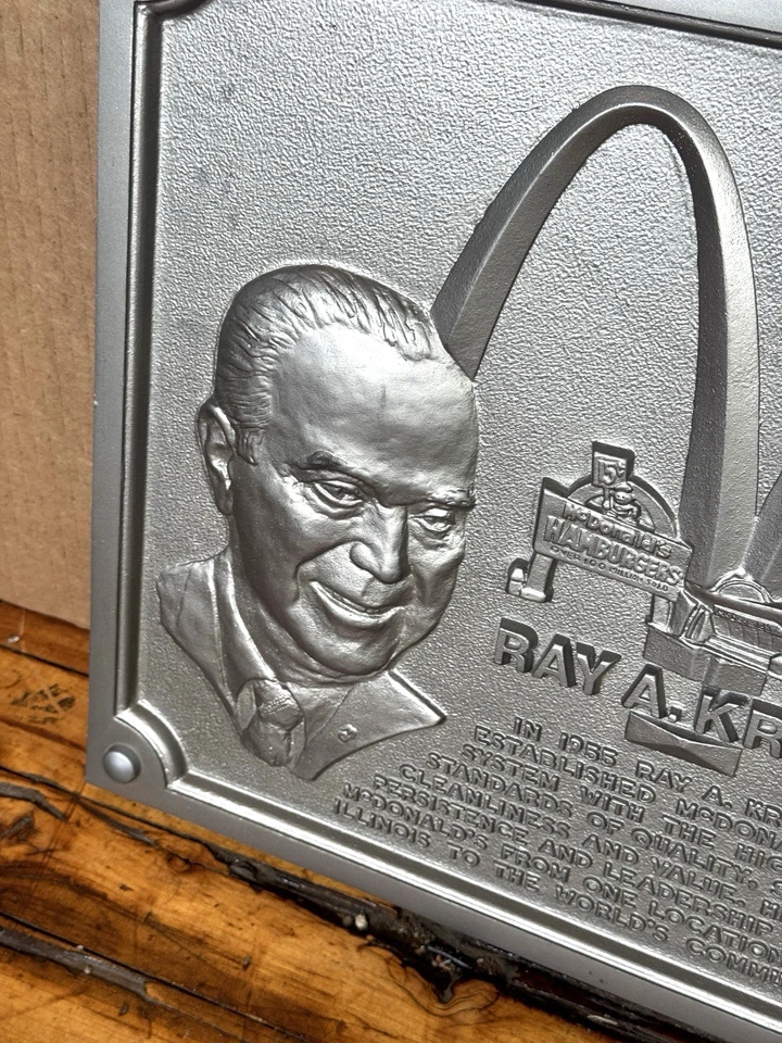 Vintage McDonald's Ray A Kroc Commemorative Restaurant Plaque Metal 18"x14" Size - Image 2 of 4