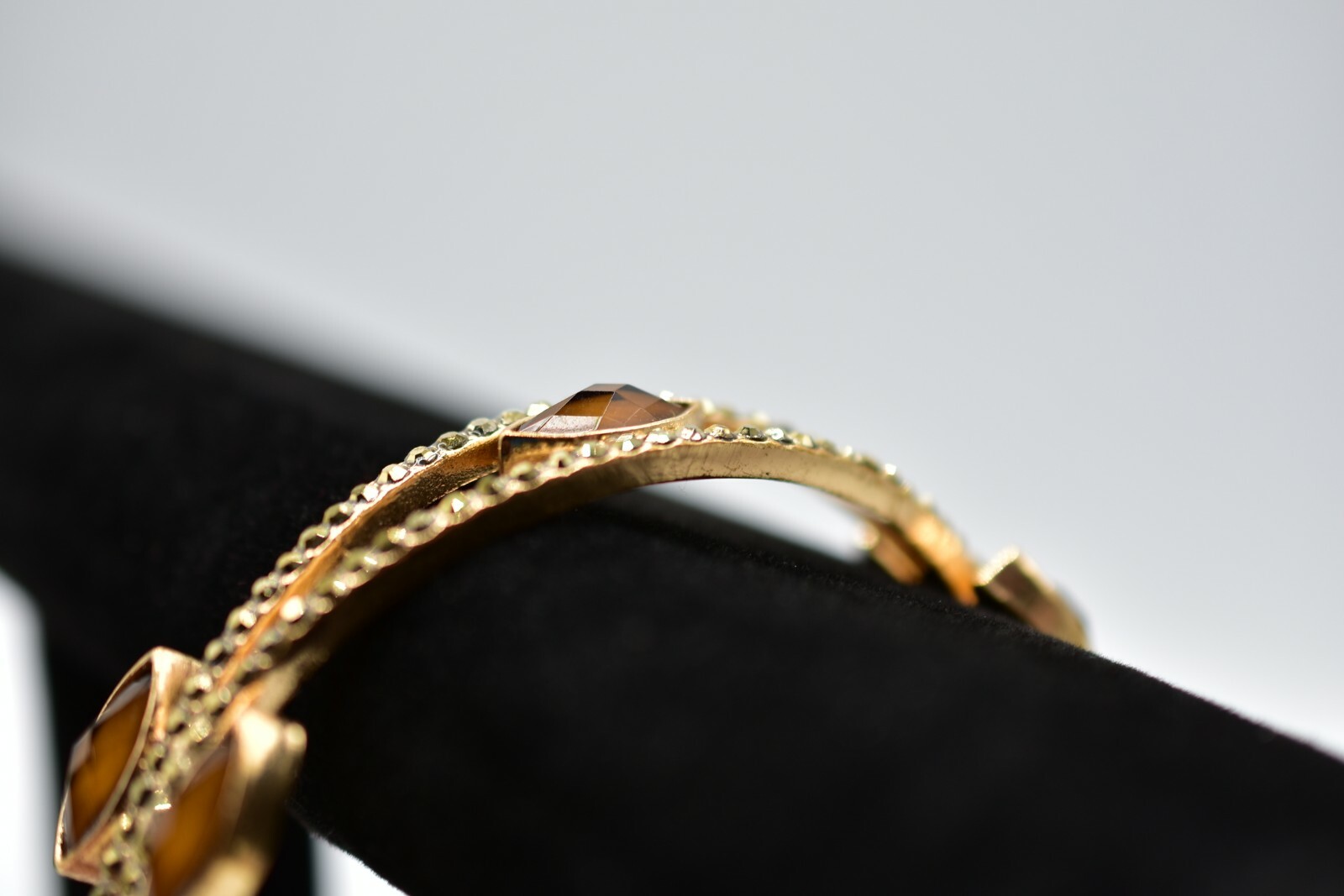 Statement Bangle Bracelet Rhinestone Crystal Gold… - image 8