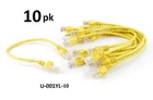 10-PACK Intellinet 1ft CAT5e UTP Ethernet RJ45 Full 8-Wire Patch Cable, Yellow
