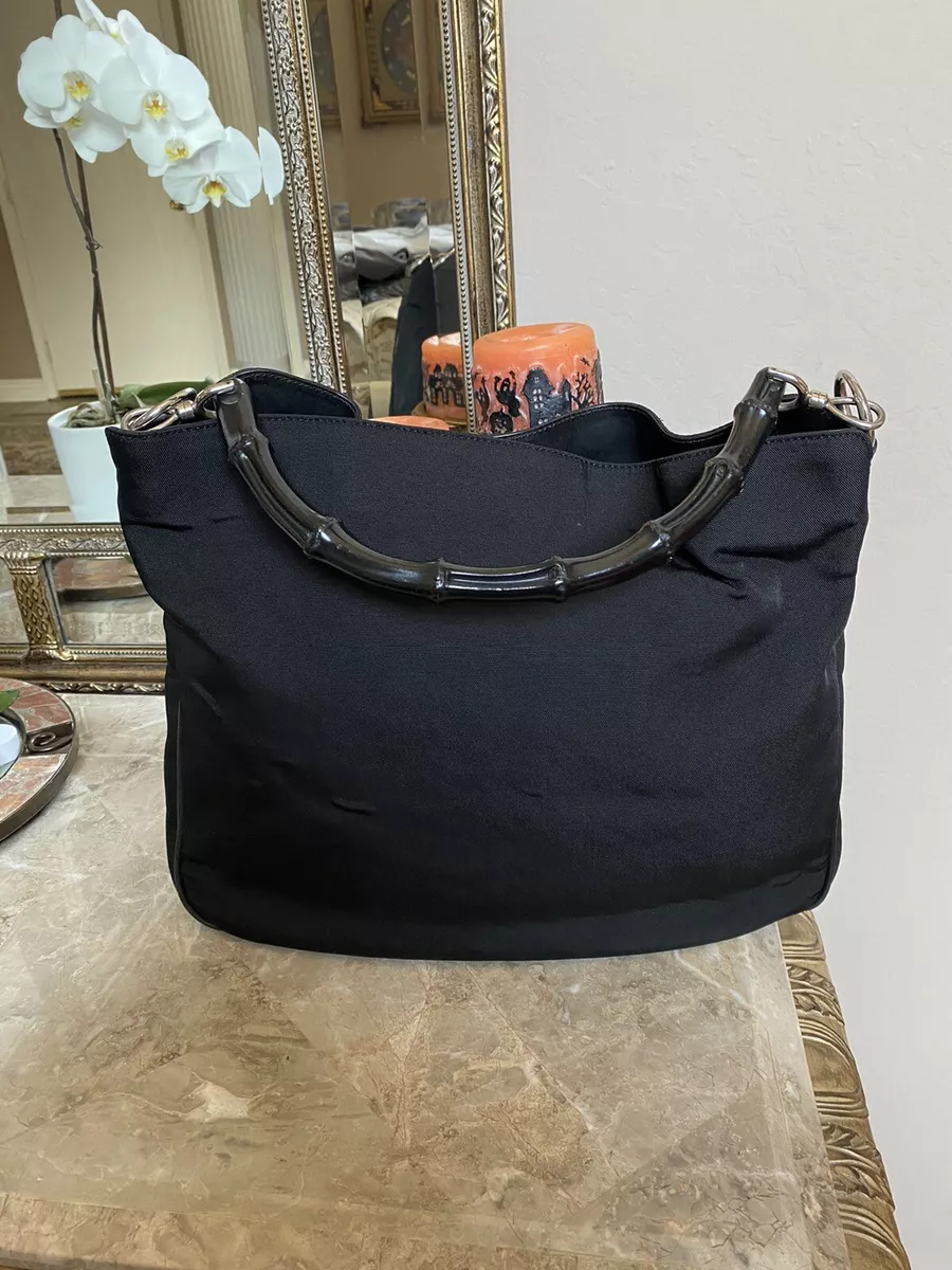 Gucci Bamboo Handle Nylon Bag