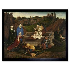 Hubert Van Eyck Or Jan Van Eyck Three Marys At Tomb Art Print Framed 12x16