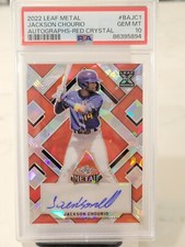 2022 Leaf Metal Jackson Chourio RC Auto Red Crystal #/2 PSA 10 GEM MINT POP 1