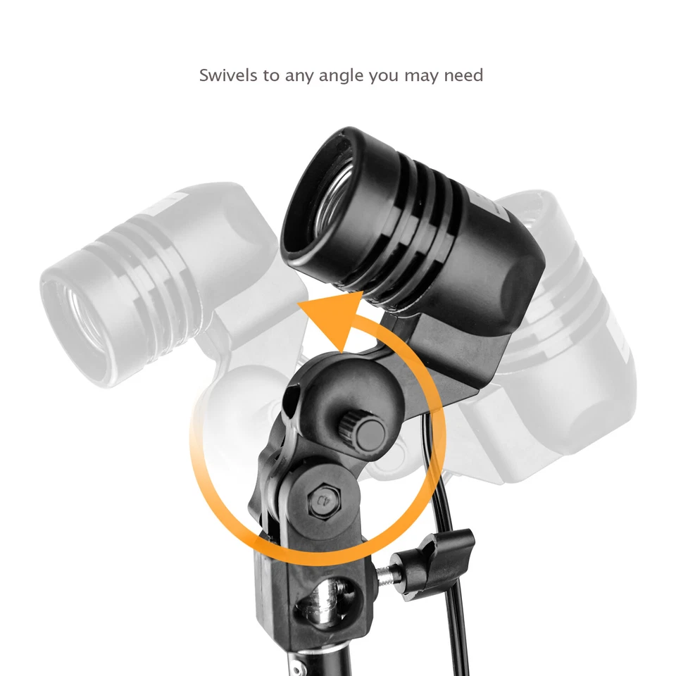 E27 AC Enchufe Giratorio Adaptador Luz Soporte Montaje Paraguas Lámpara Bombilla Soporte 2 Piezas Foto 2 de 4