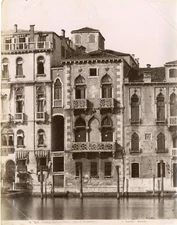 Salviati. Italy, Venezia, Palazzo Contarini Pheasant Vintage Albumen Print Tira