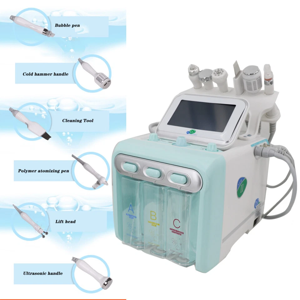 Máquina de cuidado facial 6 en 1A recientemente mejorada máquina de belleza de oxígeno spa piel facial Foto 4 de 4