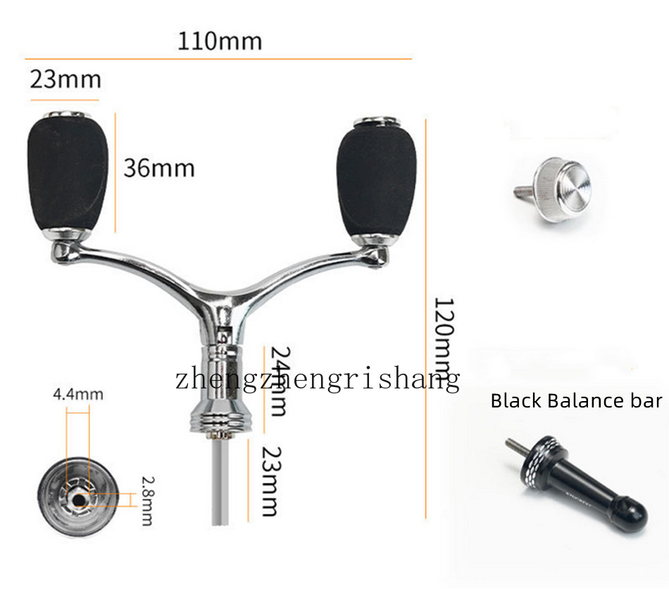 Fishing Spinning Reel Handle Dual Arm Aluminum Alloy Rocker Arm Replacement Kit
