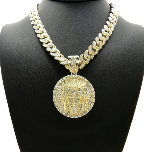 NBA YOUNGBOY 4KT PENDANT GOLD CUBAN 