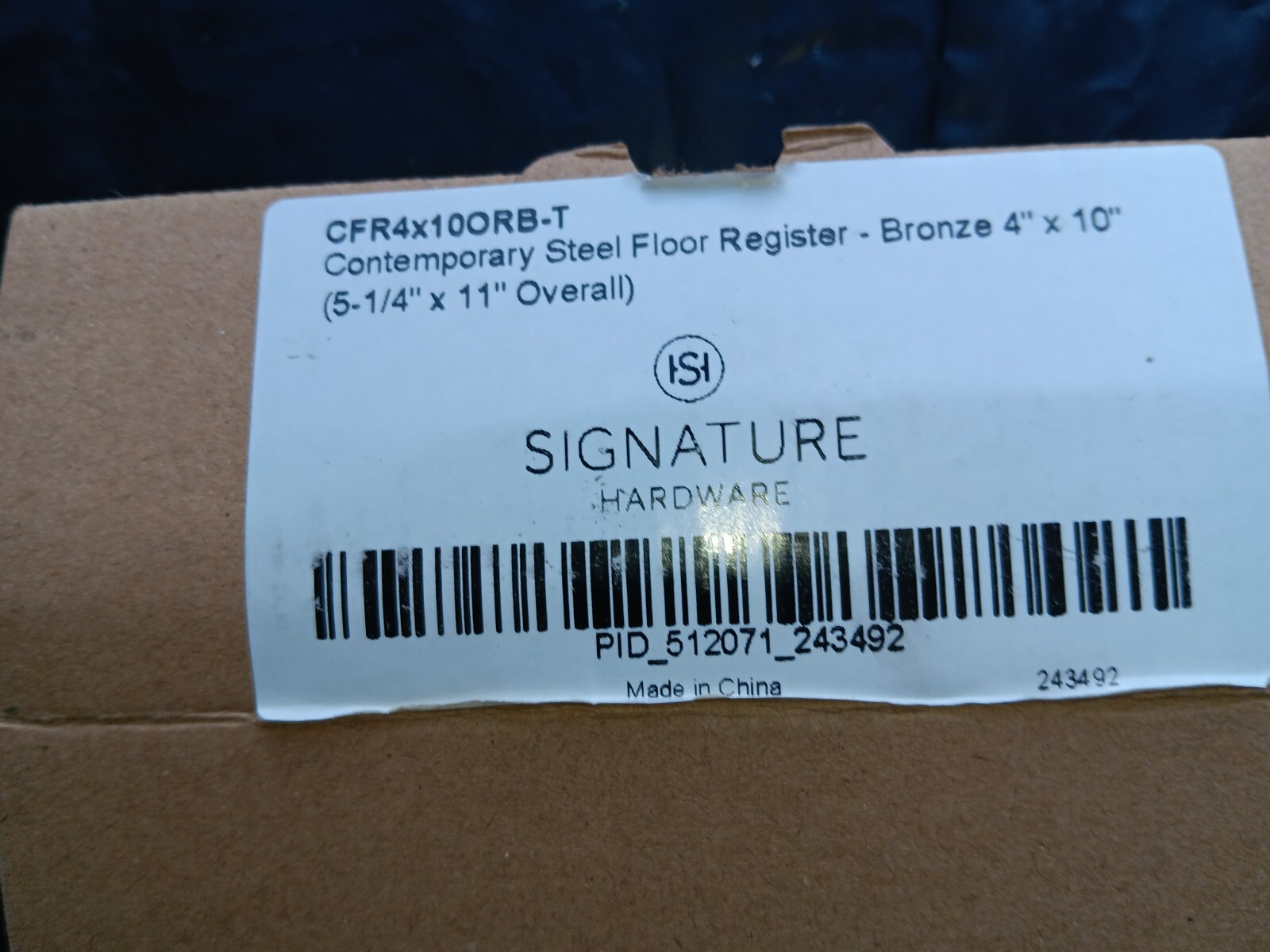 как выглядит Signature Hardware Contemporary Steel Floor Register 4"x10" фото