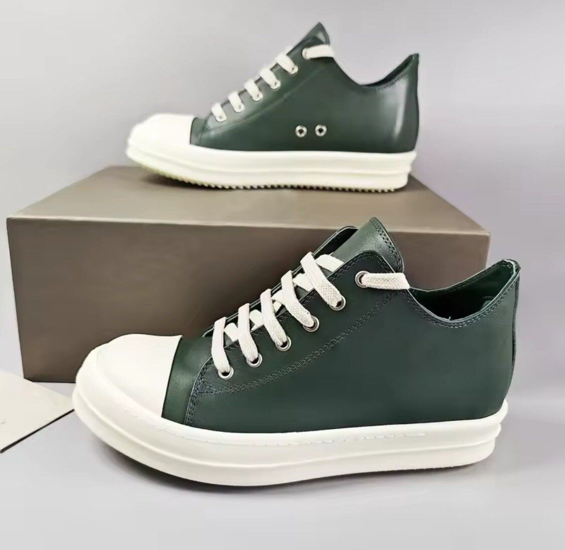 【関税込み】Rick Owens カーキ Porterville スニーカー Rick Owens Green Porterville Low Sneakers - Casual Shoes