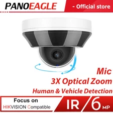Hik Compatible 6MP 3X Zoom POE PTZ IR Dome Camera Human&Vehicle Detection