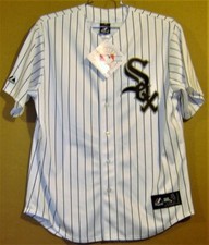 CHICAGO WHITE SOX GORDON “BACON” BECKHAM WHITE PINSTRIPE JERSEY