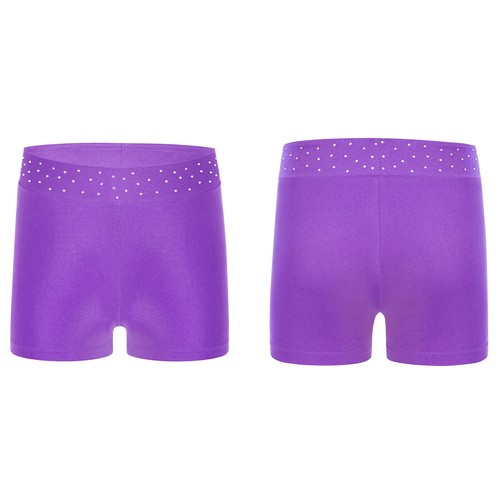 Kids Girls Shorts Sparkly Activewear Ballet Bottoms Dance Dancewear Rhinestones - Picture 68 of 83