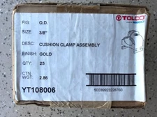 Tolco 3/8” O.D. Cushion Clamp Assembly - Pack of 25 Pcs. - Gold Finish