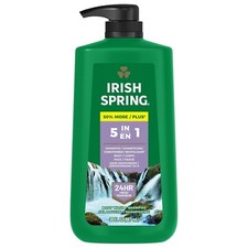 Irish Spring 5 in 1 Body Wash for Men 30 Oz Pump 0.35 per gallon