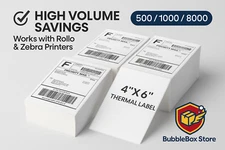 Fanfold 4x6 Thermal Shipping Labels – Rollo Zebra – 500/1000/8000