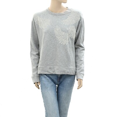 Nice Things Paloma S Grey Sweatshirt Pullover Top Solid Cozy Comfy L New 253329