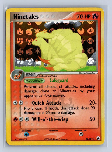 2004 Pokemon EX Hidden Legends Reverse Holo Ninetales #22/101 LP