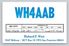 Ham Radio QSL/QSO WH4AAB KA7BZB NAF Midway USA 1979 TS-120S Phone